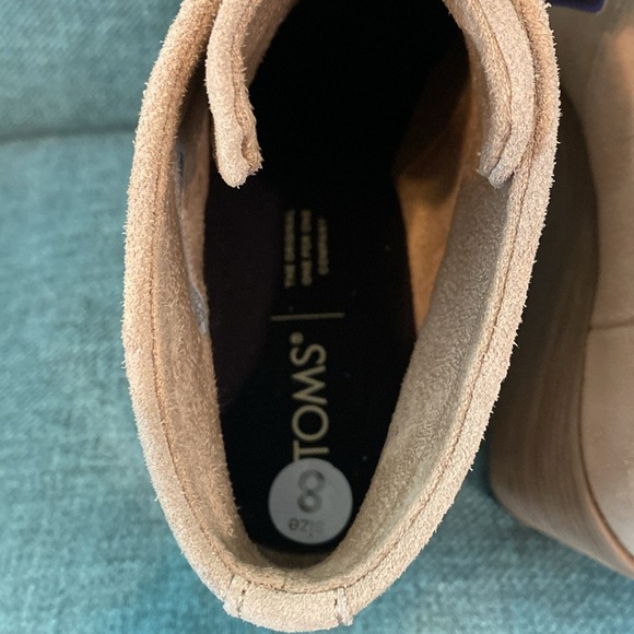 NWT TOMS Women's, Hyde Boot Wedge Boots size 8 Sand Suede - Picture 9 of 10